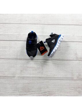 RBX Kids Lightweight Breathable Mesh Sneakers Black Blue Slip On NWT 6